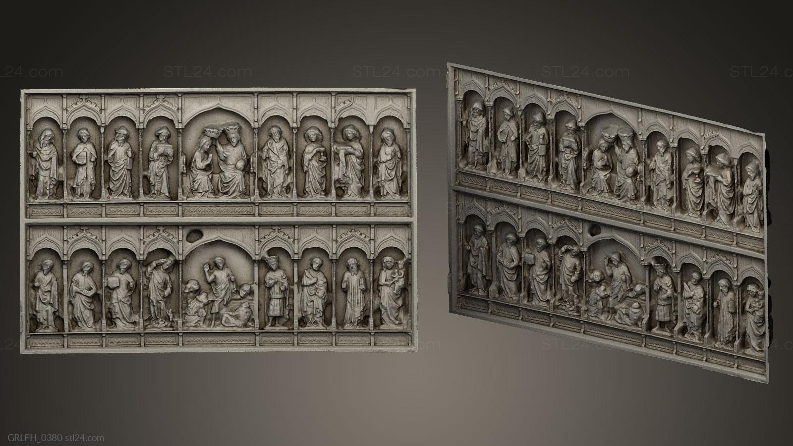 Горельефы и барельефы исторические и религиозные (Алтарь Приц, GRLFH_0380) 3D модель для ЧПУ станка